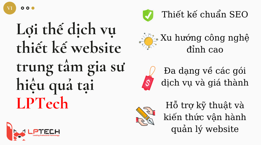 Lợi thế dịch vụ thiết kế website trung tâm gia sư tại LPTech