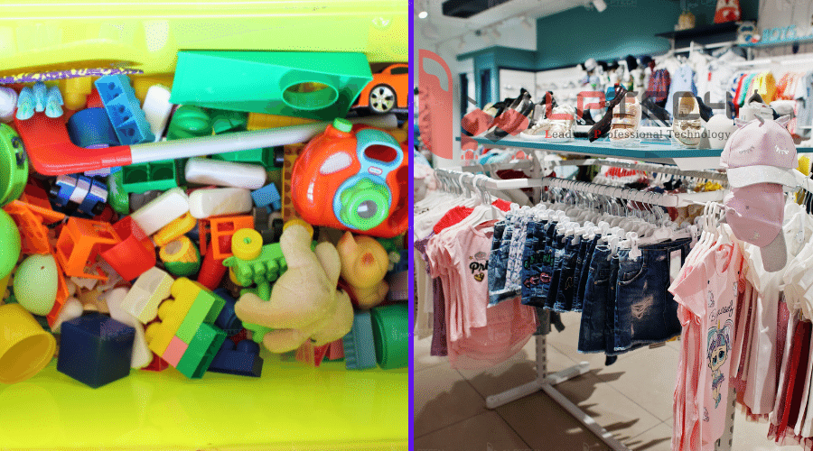 Bán đồ chơi và bán quần áo trẻ em