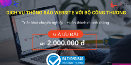 Dịch vụ thông báo website với Bộ công thương