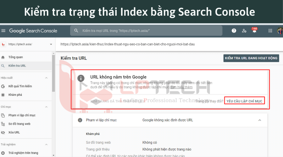 Kiểm tra Index bằng Search Console