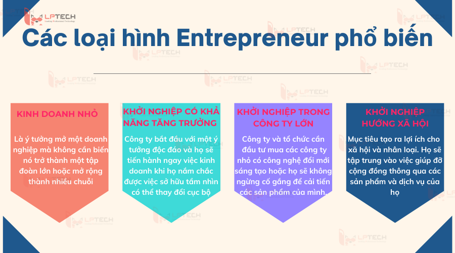 Các loại hình Entrepreneur phổ biến