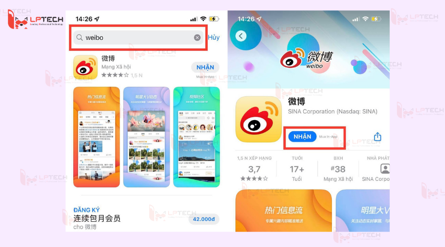 Cách tải Weibo trên điện thoại