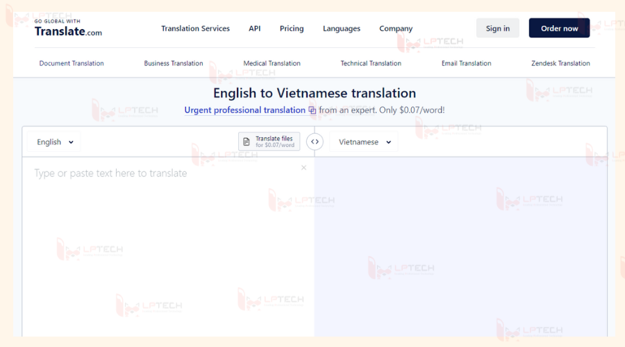 English to Vietnamese translation
