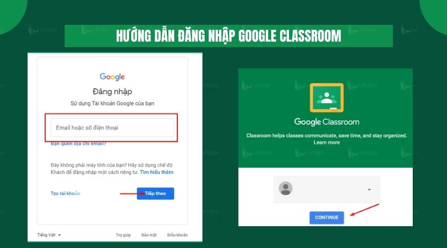 đăng nhập google classroom