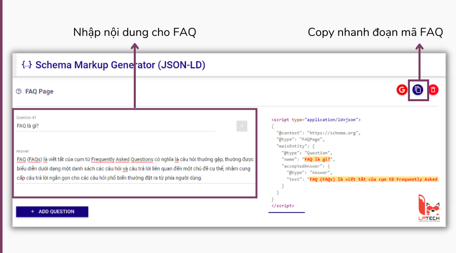Website hỗ trợ tạo FAQ Schema thủ công