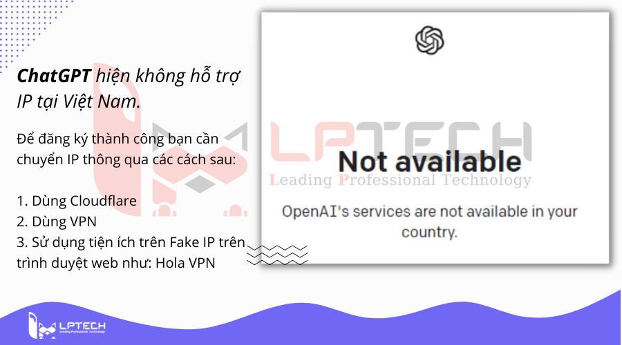 ChatGPT hiện không hỗ trợ tại Việt Nam