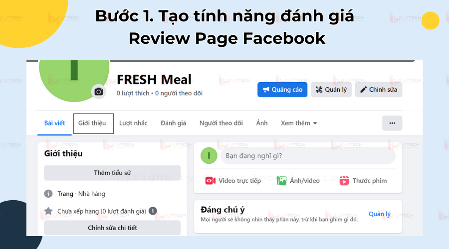 Tạo tính năng đánh giá - review page facebook