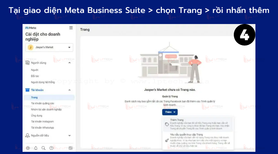 Cách kết nối Fanpage với Meta Business Suite