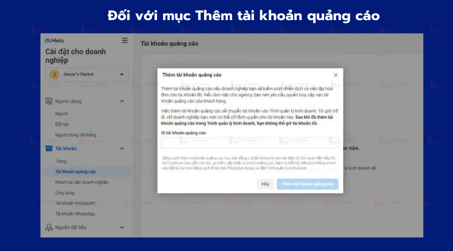 Cách liên kết tài khoản quảng cáo với Meta Business Suite