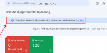 Khả năng sử dụng trên thiết bị di động sắp gỡ bỏ trong thời gian tới