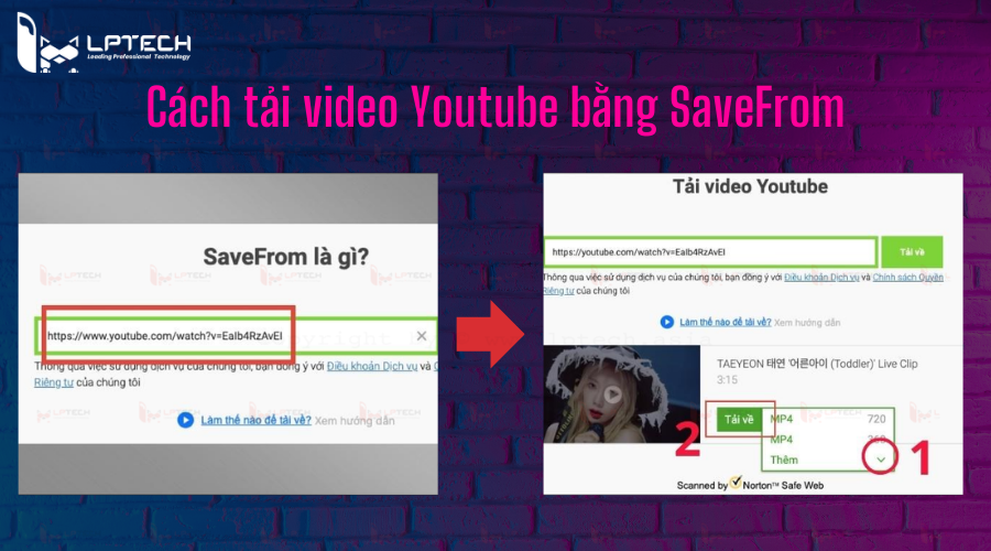 Tải video trên Youtube bằng SaveFrom