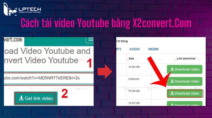Tải video Youtube bằng X2convert.Com