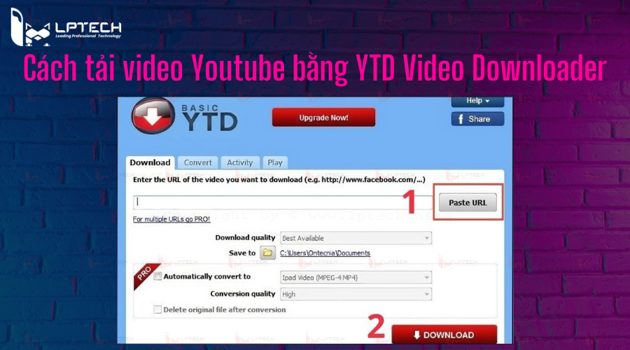 Tải video Youtube bằng YTD Video Downloader