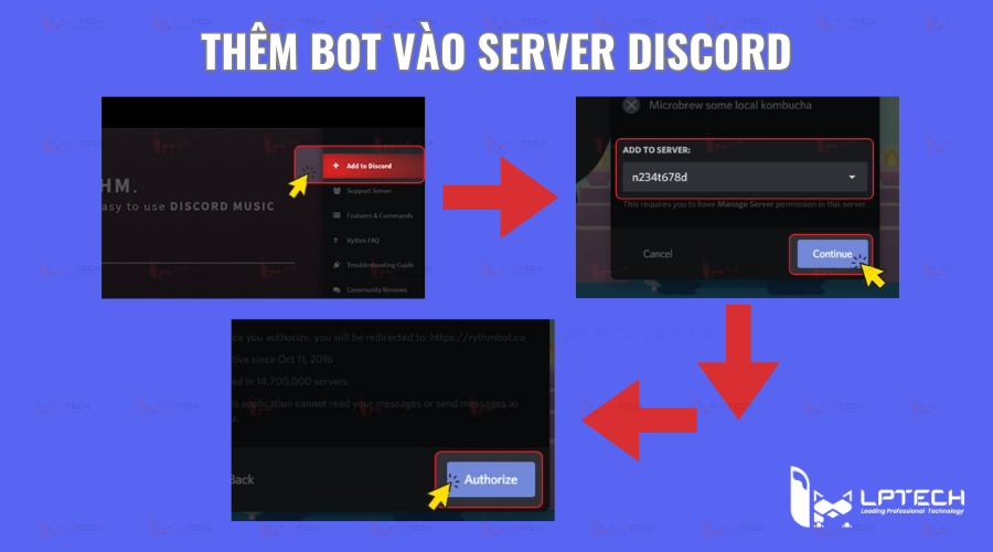 Cách thêm bot vào server Discord