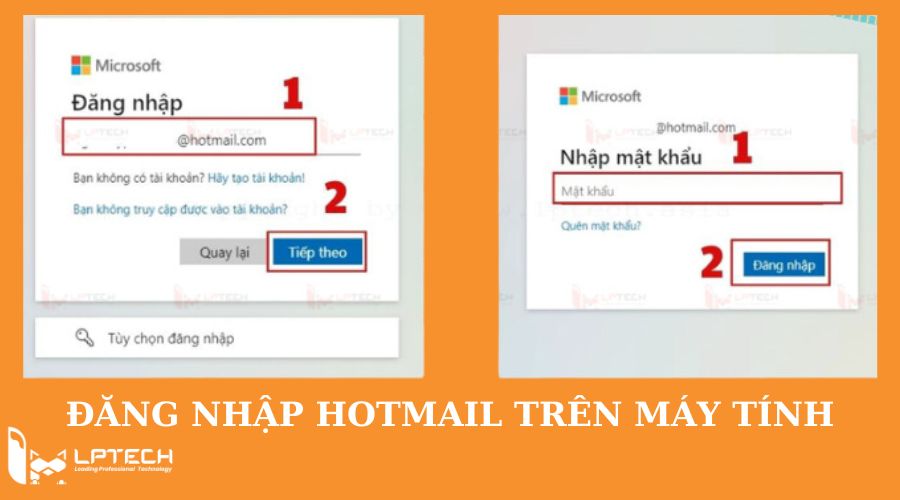 Cách đăng nhập Hotmail trên máy tính