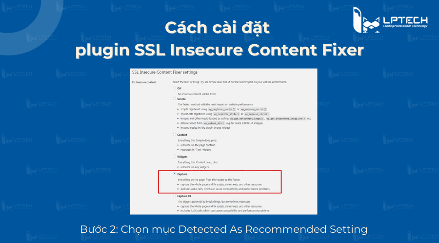 Bước 2: Chọn mục Detected As Recommended Settings