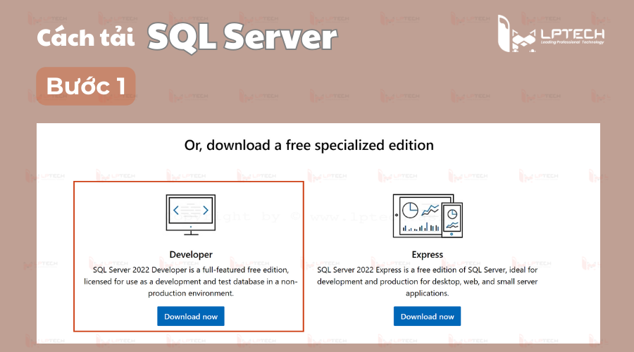 Bước 1: Truy cập trang chủ SQL và tải xuống