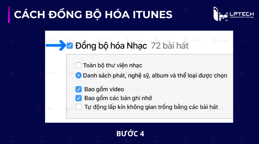 Bước 4 (Đồng bộ hóa iTunes)