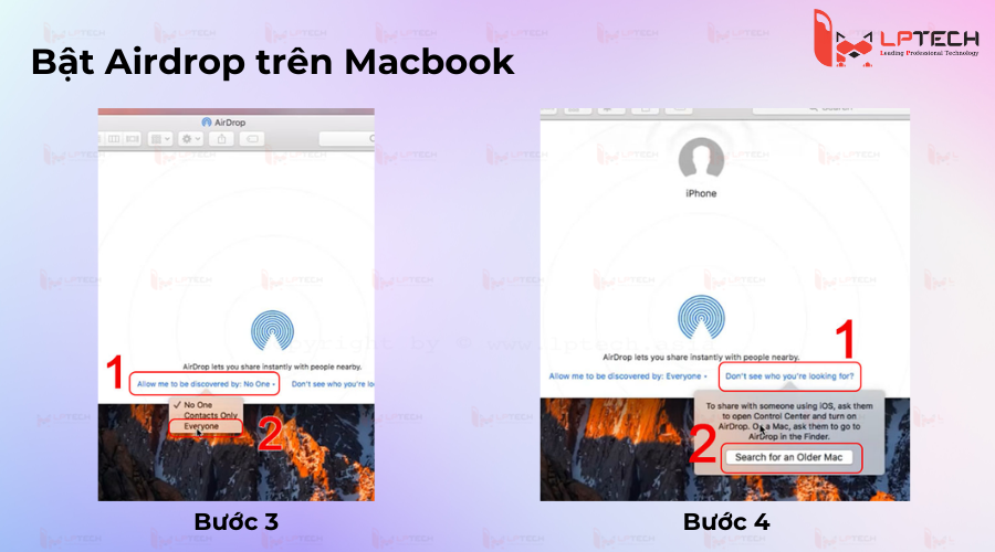 Bật trên Mac: Bước 3 và 4