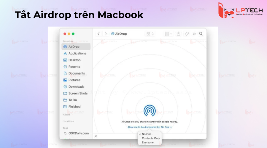 Cách tắt Airdrop trên Macbook