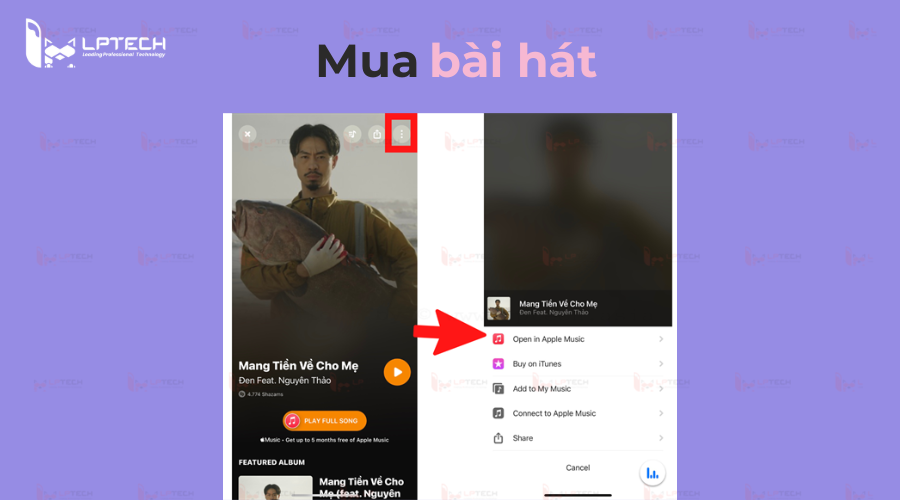 Cách mua bài hát trên Shazam