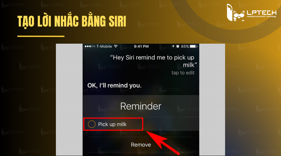 Tạo lời nhắc bằng Siri