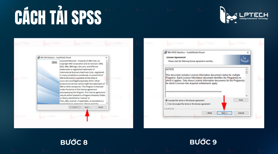 Cách tải SPSS (Bước 8 và 9)