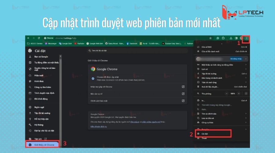 Cập nhật trình duyệt web lên phiên bản mới nhất