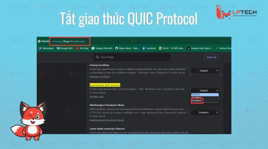 Hướng dẫn tắt giao thức QUIC Protocol