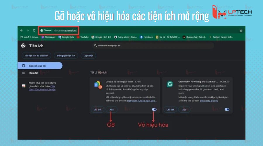 Vô hiệu hóa các tiện ích mở rộng trên Chrome