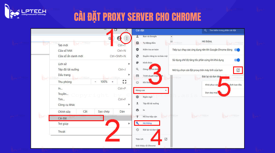 Cài đặt Proxy Server cho Google Chrome