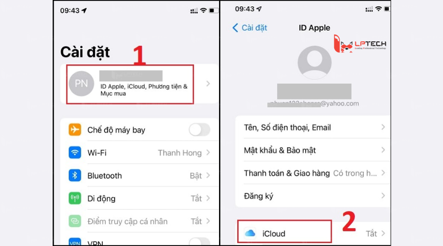 Đăng nhập iCloud trên Iphone, Ipad - Vào Cài đặt