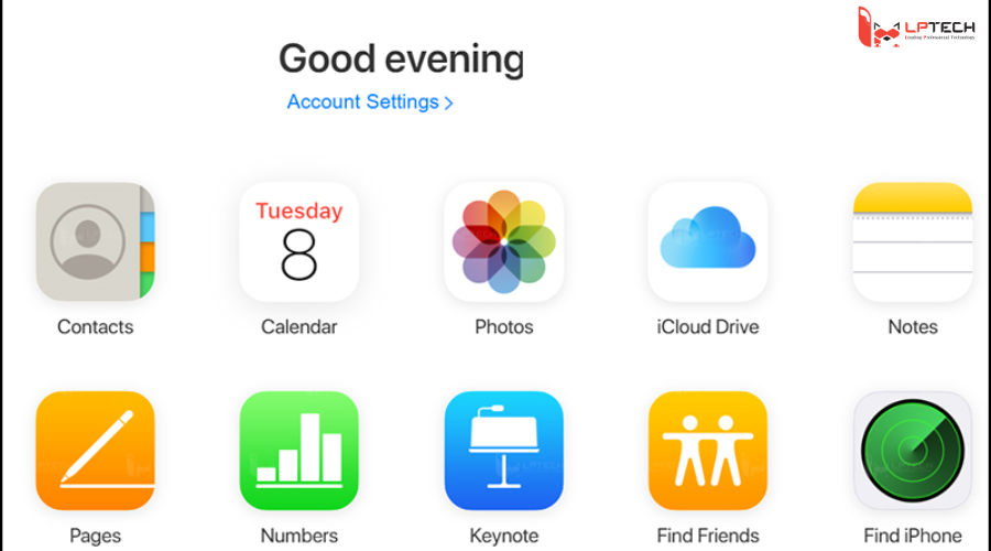 Đăng nhập iCloud trên Web - Giao diện iCloud