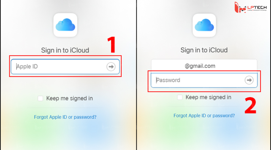 Đăng nhập iCloud trên Web - Nhập thông tin tài khoản