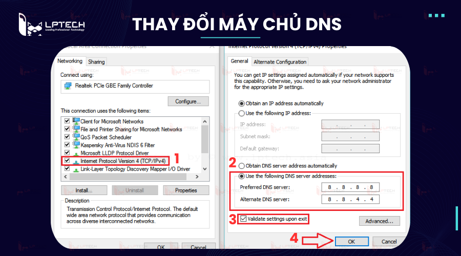 Thay đổi máy chủ DNS