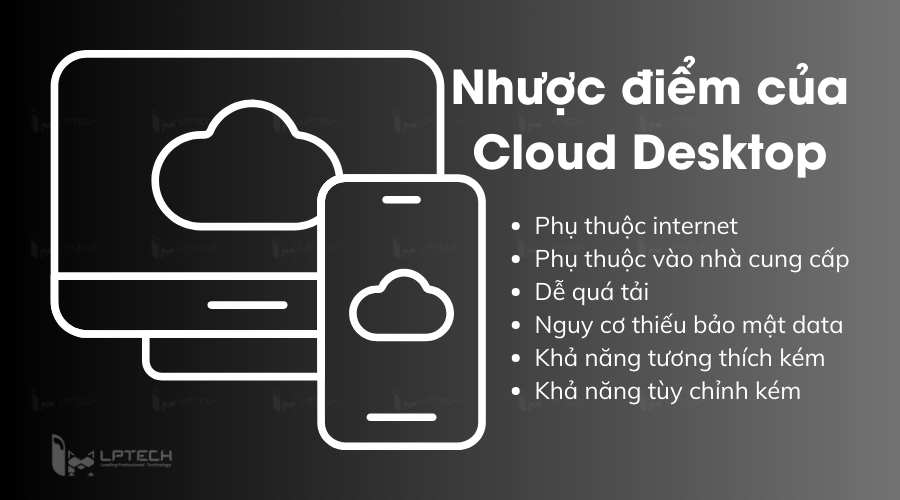 Các nhược điểm của cloud desktop