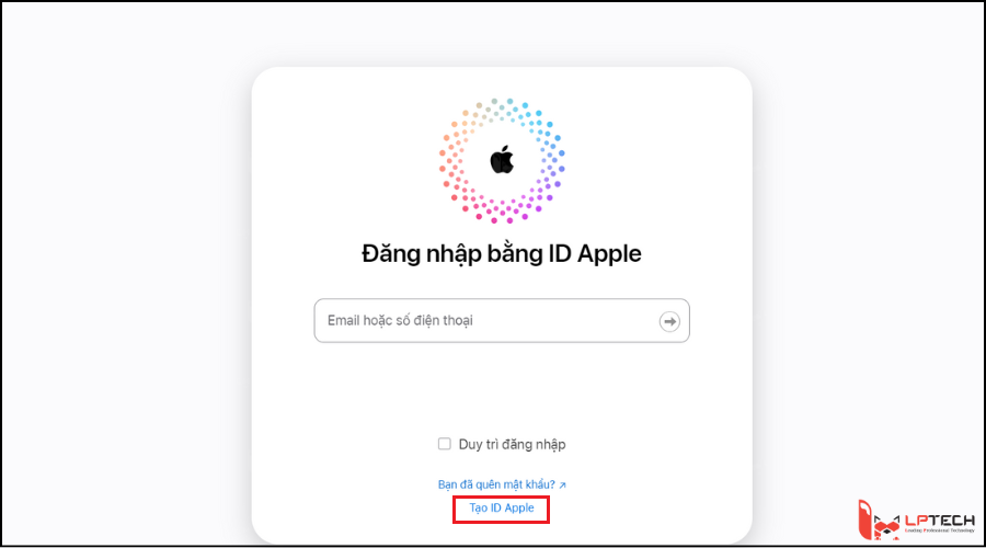 Bước 2 - Tạo ID Apple