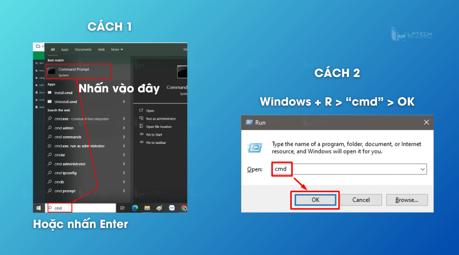 Mở Command Prompt trên Windows