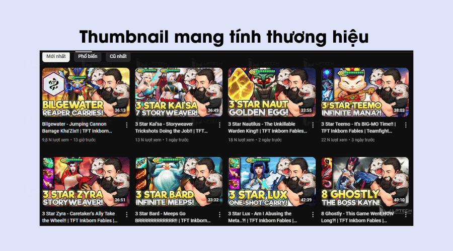 Thiết kế Thumbnail riêng cho thương hiệu