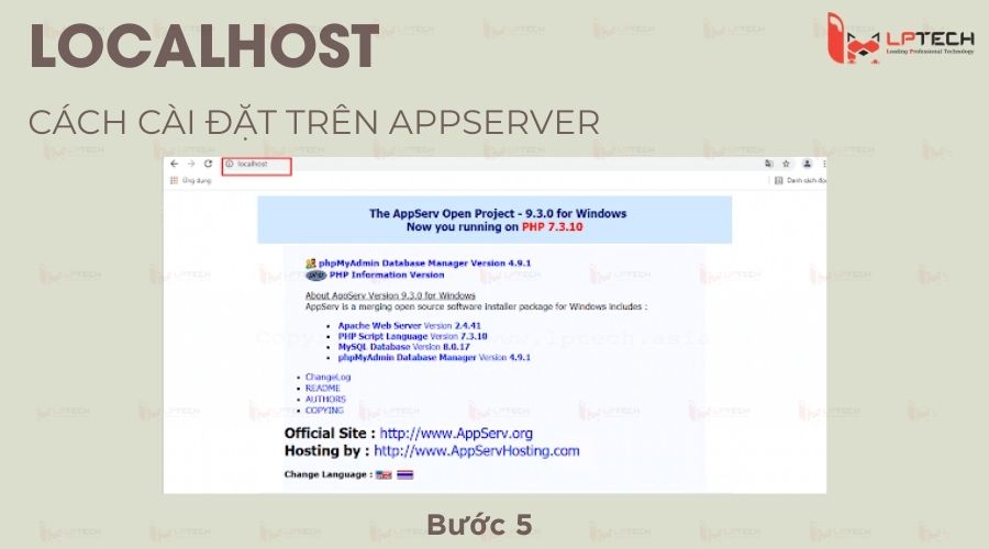 Cách cài đặt Localhost trên Appserver - Bước 5