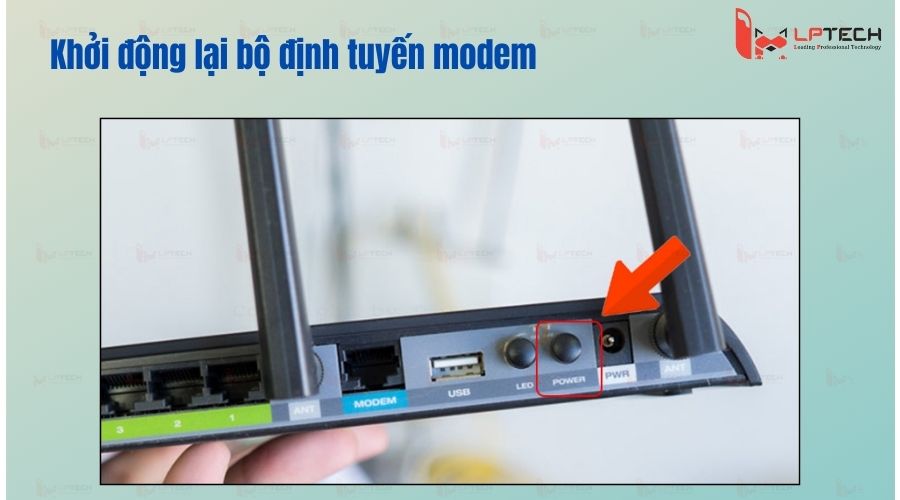 Khởi động lại bộ định tuyến modem thiết bị mạng