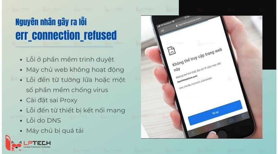 Nguyên nhân gây ra lỗi err_connection_refused