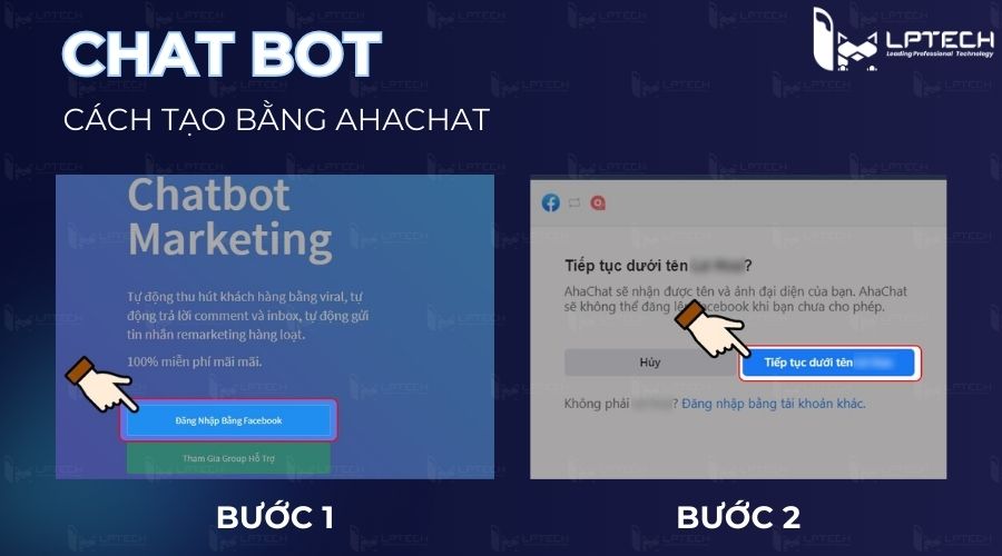 Cách tạo chatbot bằng Ahachat - Bước 1,2