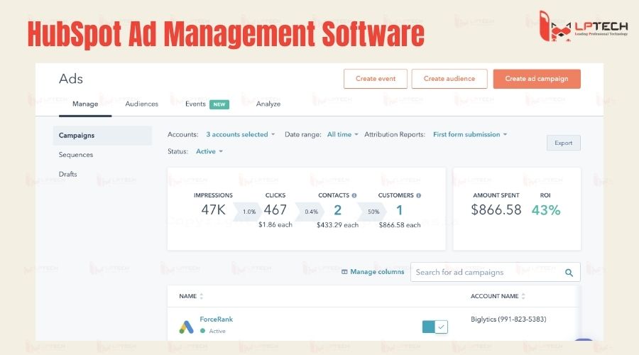 HubSpot Ad Management Software