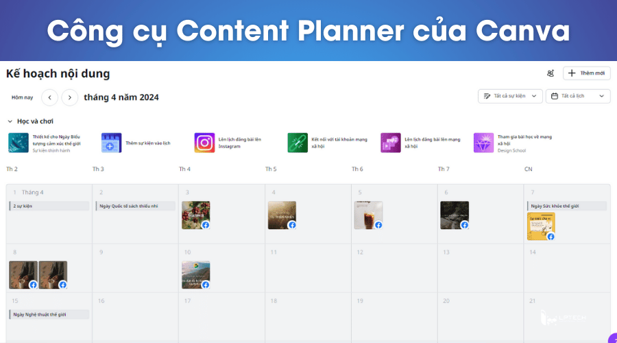 Công cụ Kế hoạch nội dung trên Canva
