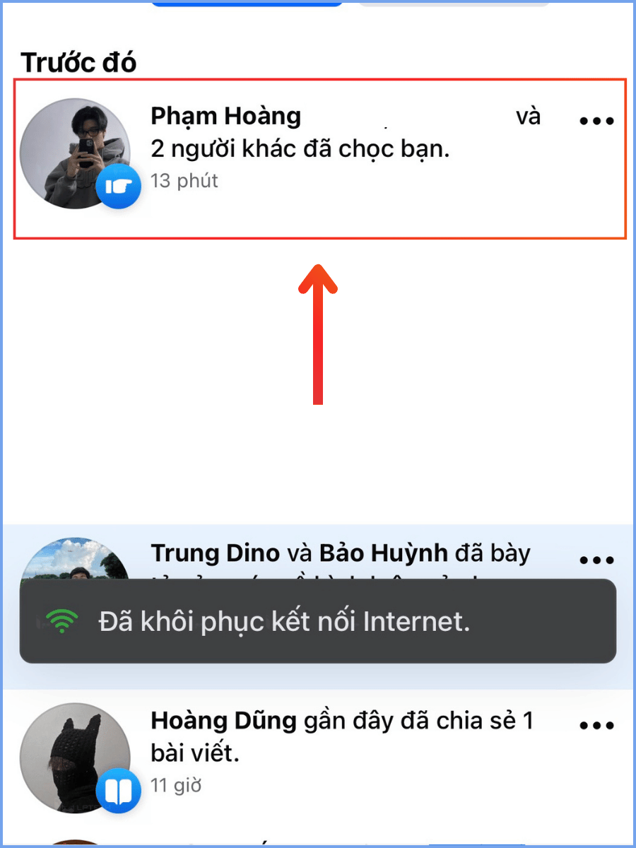 Mở trong thông báo điện thoại