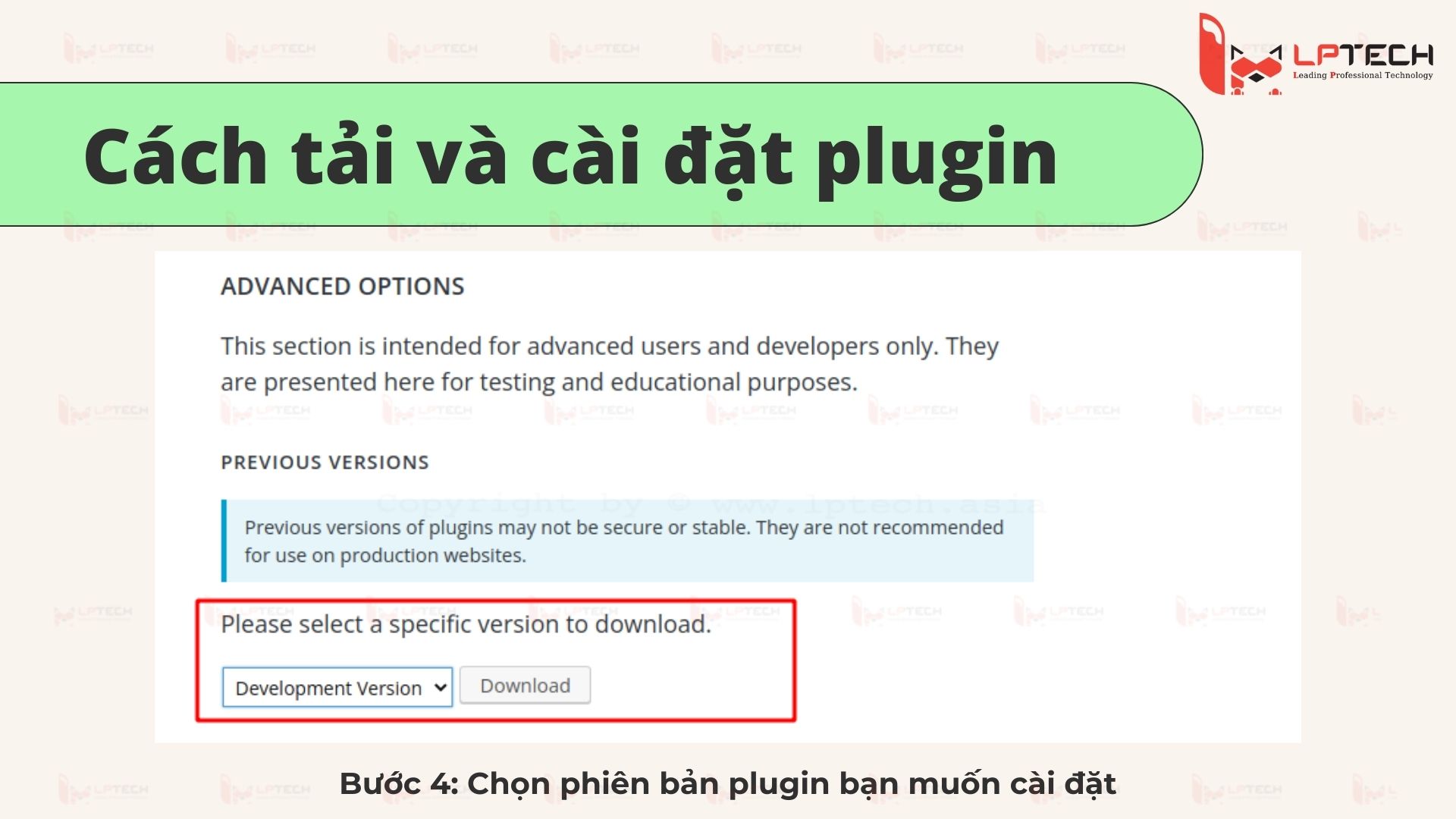 Cách tải và cài đặt plugin - Bước 4