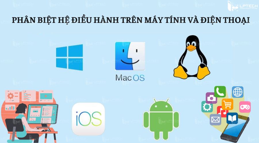 phân biệt hệ điều hành trên máy tính và điện thoại