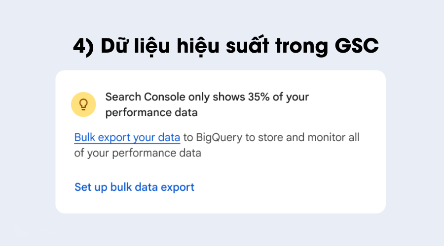 Dữ liệu hiệu suất trong GSC