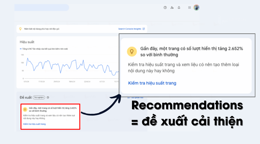 Tính năng Recommendations